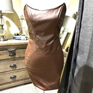 Tic Toc Faux Leather Dress